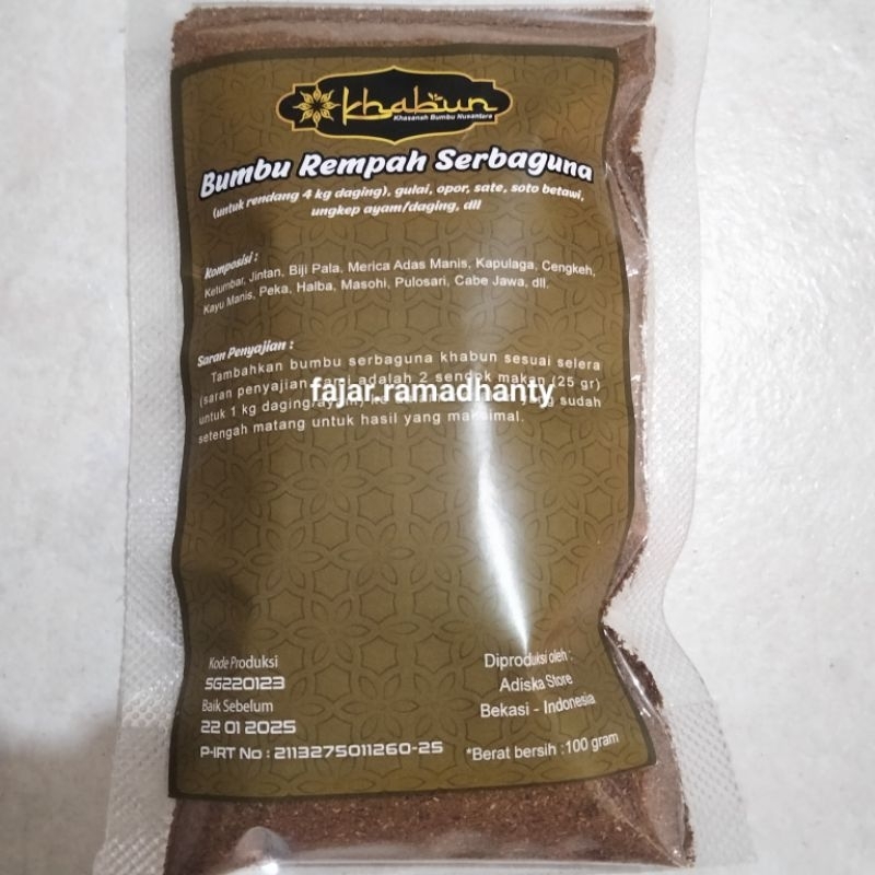 

Bumbu Rempah Serbaguna Khabun 50gr-100gr