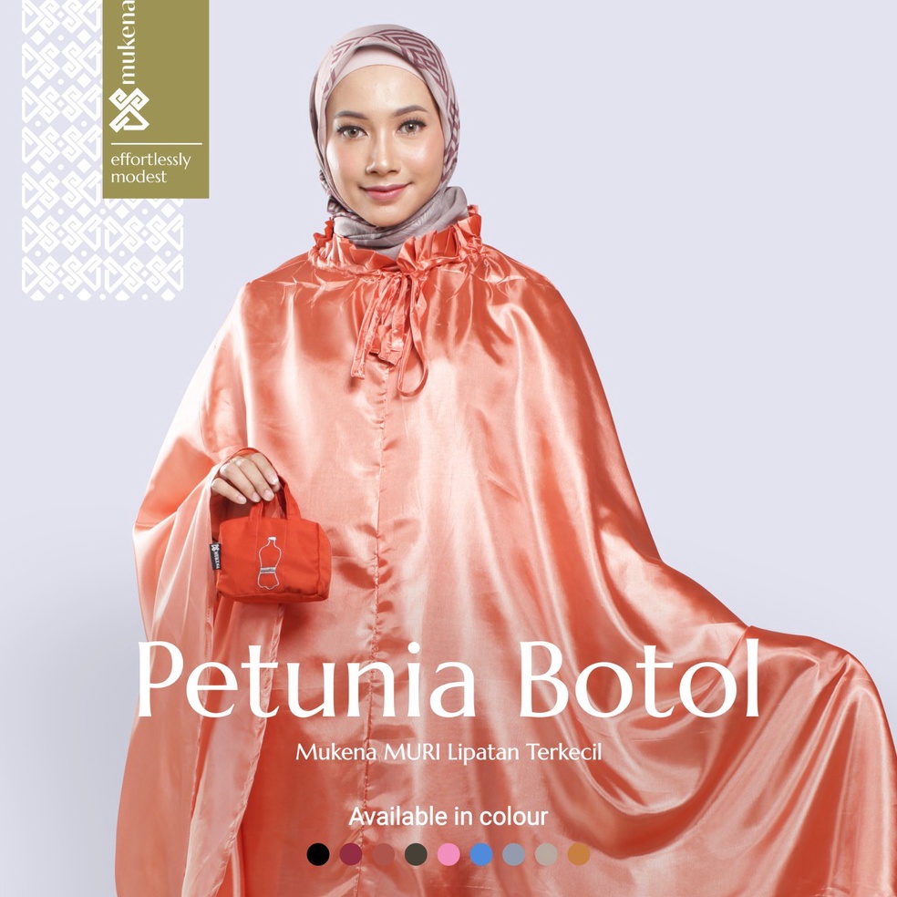 22 Langsung Atc DS est  Mukena Traveling Mini Tanpa Kepala  Petunia AB Case Ori Bordir Botol