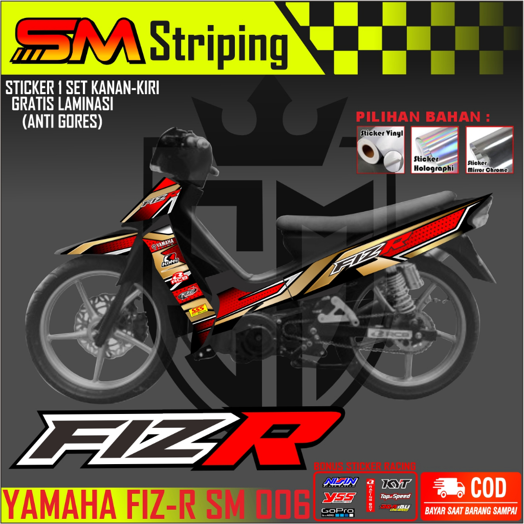 [COD] Stiker FIZ R striping FIZ R motor YAMAHA motor sticker variasi BODY MOTOR FIZ R SM006