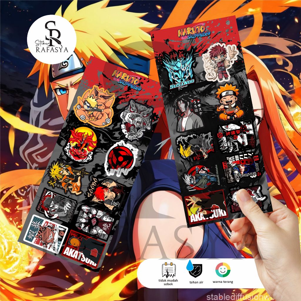 

Stiker koleksi naruto shippuden waterproof vinyl tahan air