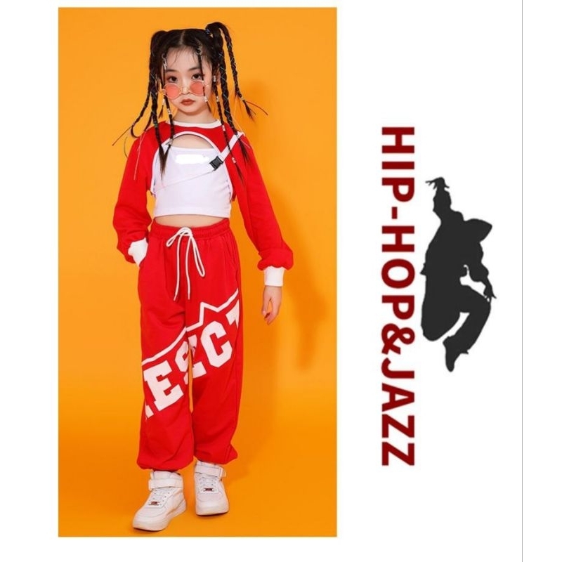 Littlefairy setelan baju dancer anak respect/baju dance hip hop anak