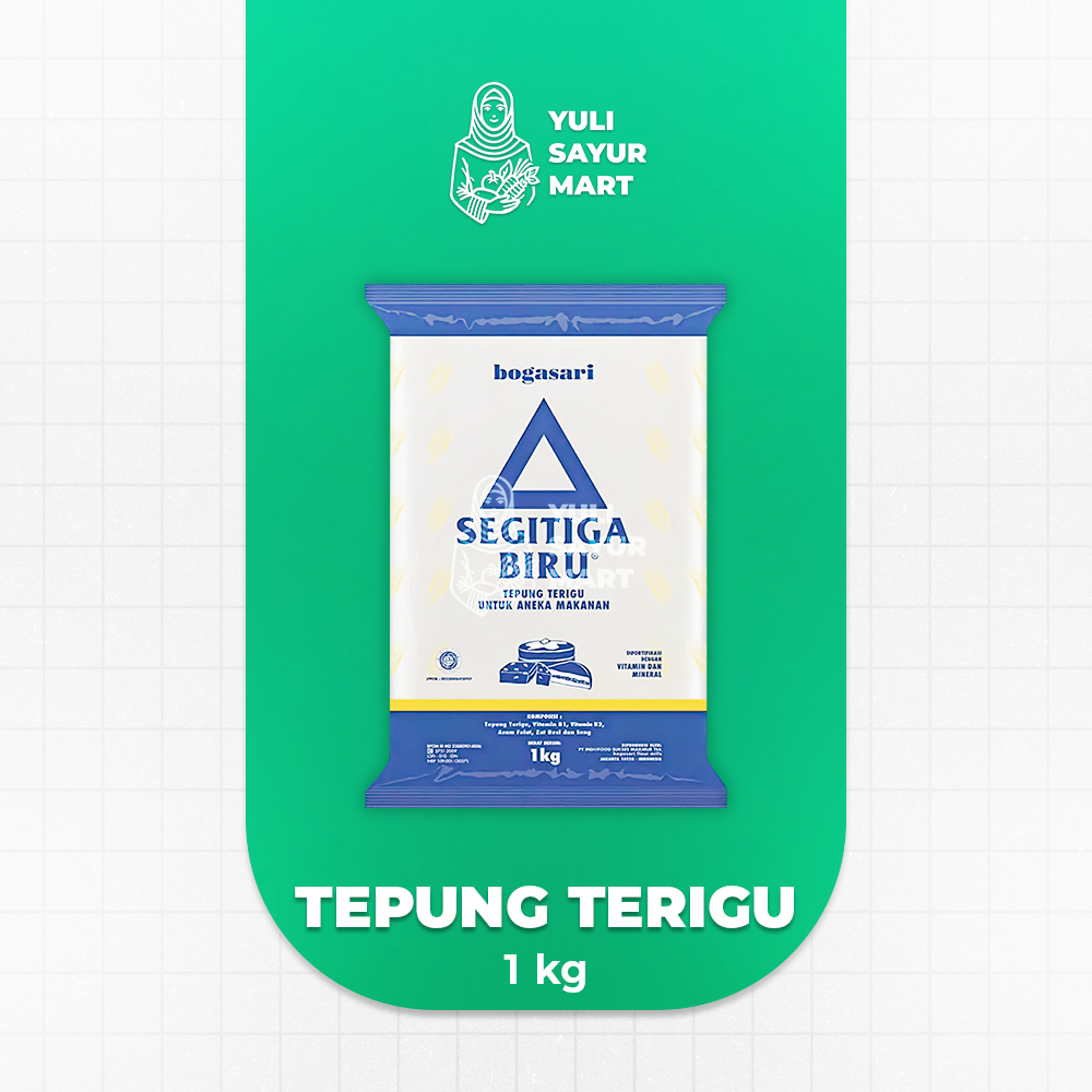 

Bogasari Tepung Terigu Segitiga Biru 1kg - Yuli Sayur Mart
