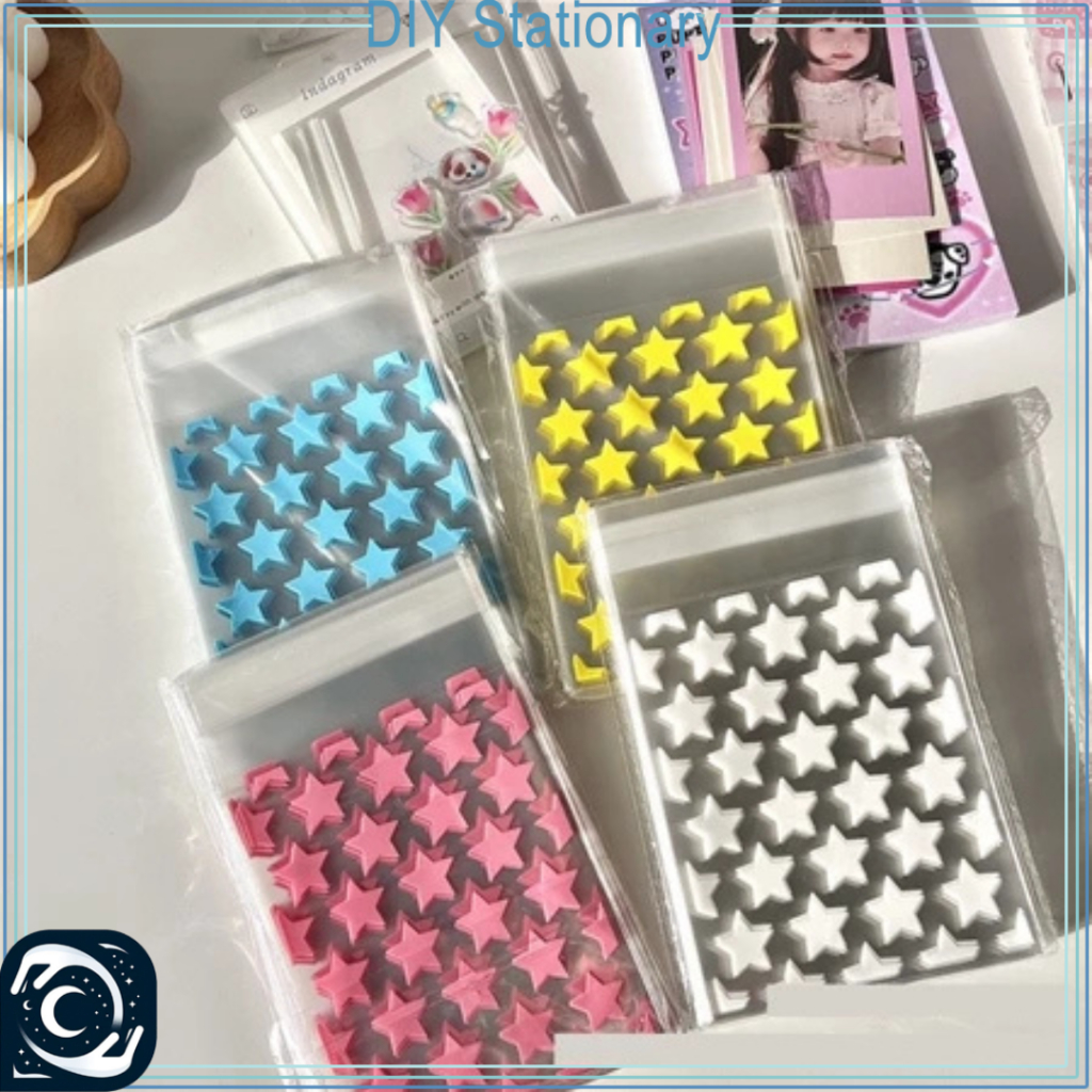 

50 Lembar Plastik Bening Packing Photocard Kartu Kpop Pokemon Card Motif Bintang Love Capy Butterfly Kitty