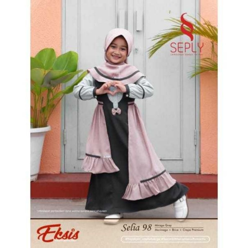 GAMIS ANAK SEPLY SELIA SIZE 8 - GAMIS ANAK - GAMIS ANAK SET HIJAB - GAMIS ANAK MURAH - GAMIS ANAK SE