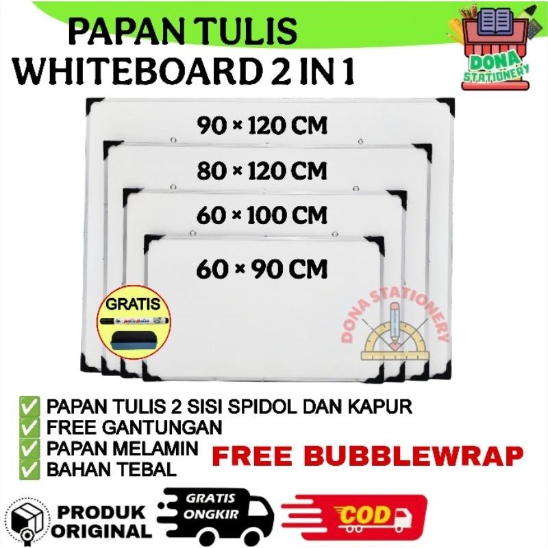 

[ FREE PENGHAPUS / SPIDOL ] PAPAN TULIS WHITEBOARD | PAPAN TULIS WHITEBOARD 2 SISI SPIDOL DAN KAPUR | PAPAN TULIS MURAH