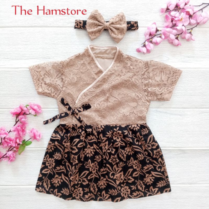 Dress Baju Kimono Anak 3 Tahun Hanbok Bayi Adat Korea Brukat Batik Coksu Free Bando