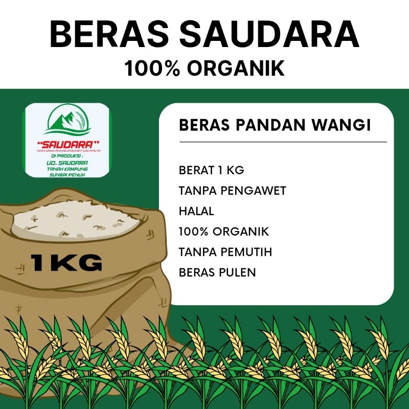 

BERAS SAUDARA - BERAS PANDAN WANGI 1 KG