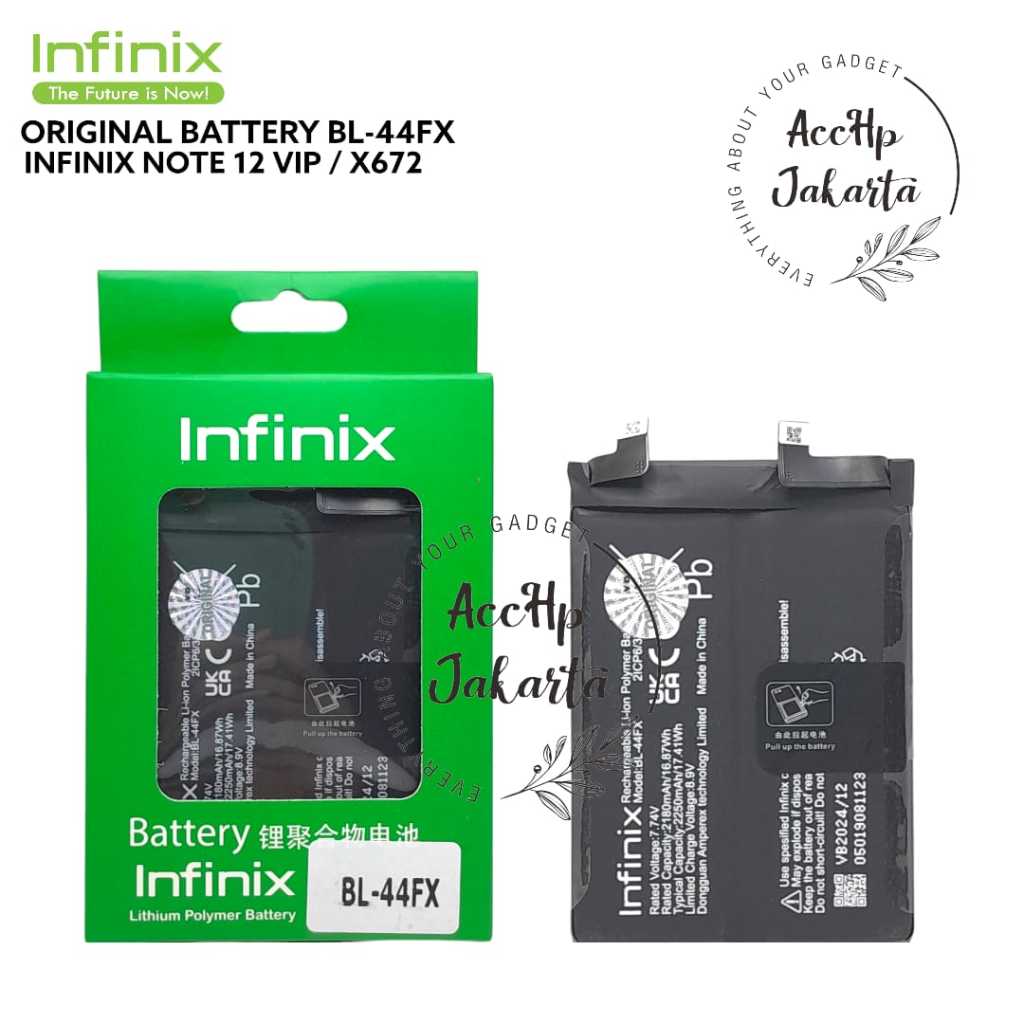 Baterai Batre Infinix Note 12 VIP X672 BL-44FX Batu Batrai BL44FX Battery Original 100% Distributor