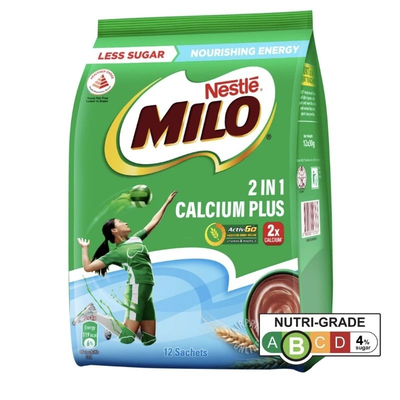 

Milo 2 in 1 Calcium Plus Instant Chocolate Malt SINGAPORE with Milk Calcium 2in1 Enriched