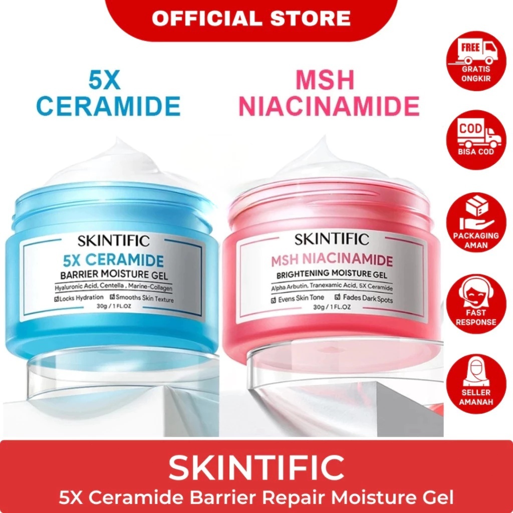 Skintific Moisturizer 5X Ceramide Barrier Repair Moisturize Gel 30G BPOM Original Ready Stock Biru P