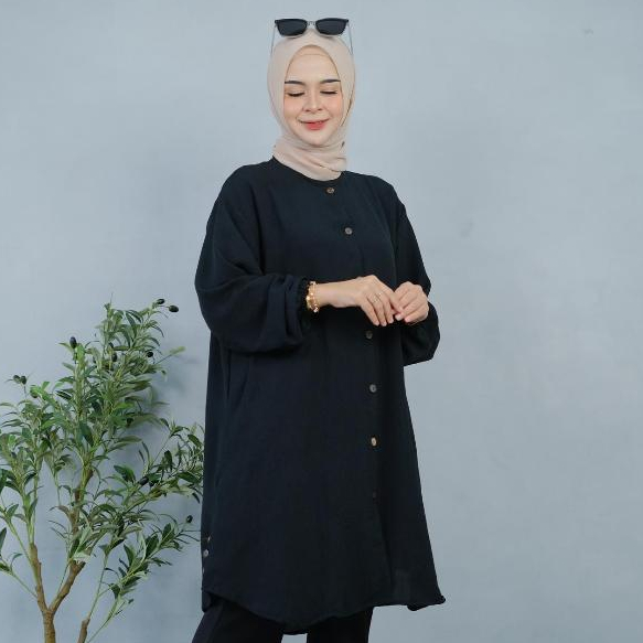 Tunik Jumbo Oversize LD 130 OOTD Lebaran Terbaru 2025 Atasan Muslim Wanita Dewasa