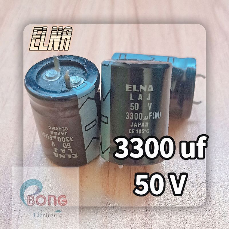 Elco / Kapasitor 3300uf 50V  ELNA Ori Japan