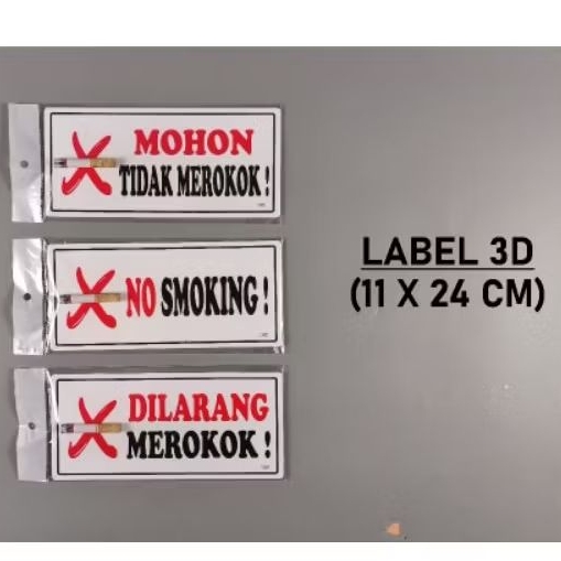 

Label 3D 11x24cm - Mohon Tidak Merokok, No Smoking, Dilarang Merokok