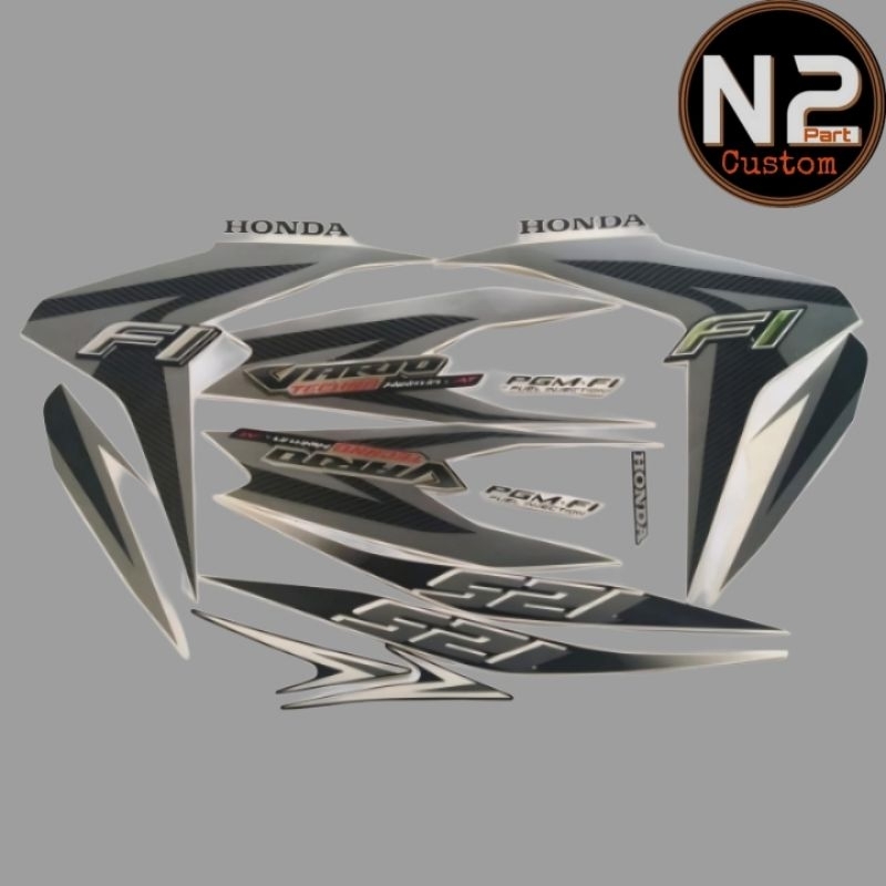 Striping Sticker Motor Honda VARIO 125 TECHNO 2013 Stiker Lis Bodi Vario 125 techno 2013 Putih