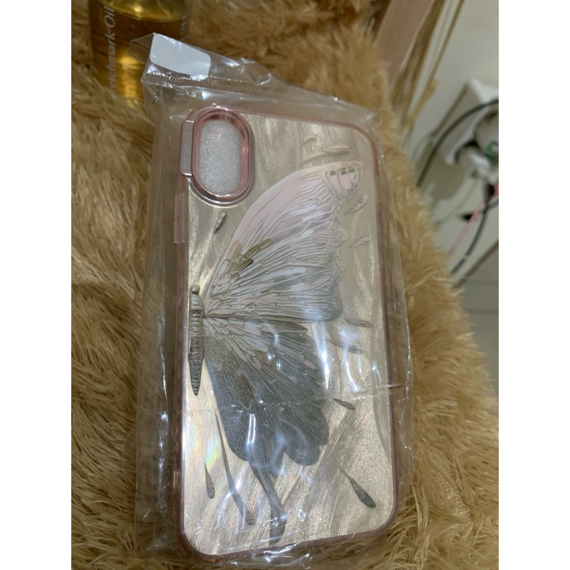 Butterfly Laser Glitter Case for Iphone X Hard Case Casing Iphone lucu