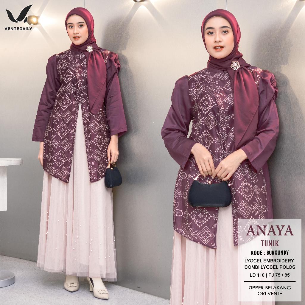 ANAYA TUNIK VENTEDAILY LONGTUNIK TUNIK BROKLAT BRUKAT BROKAT TILE ATASAN KEBAYA PESTA RAYA SERIES AT