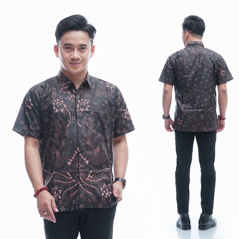 Baju Batik lengan  pendek pria modern Baju kondangan