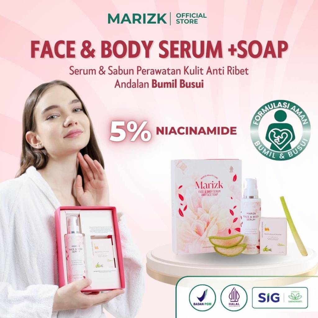 Marizk Skincare Face Body Serum Mencerahkan Memutihkan Kulit Wajah Badan Tangan Kaki Anti Belang