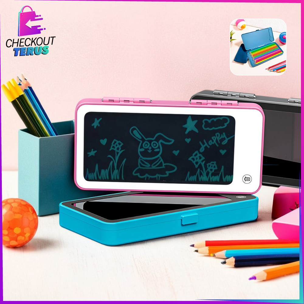 

CT A115 Tempat Pensil 2IN1 LCD Pen Case Drawing Pad Edukasi Anak Peralatan Sekolah Kotak Pensil dan Papan Coret Kreatif