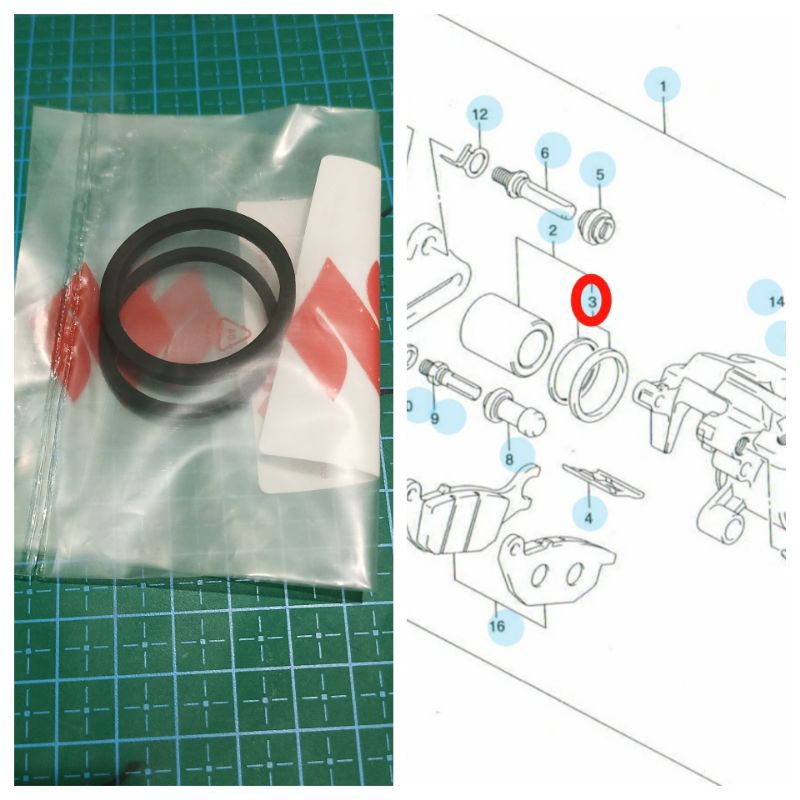 SIL SEAL KALIPER PALA BABI SUZUKI SPIN SKYDRIVE SATRIA FU150 KARBU BELAKANG SGP