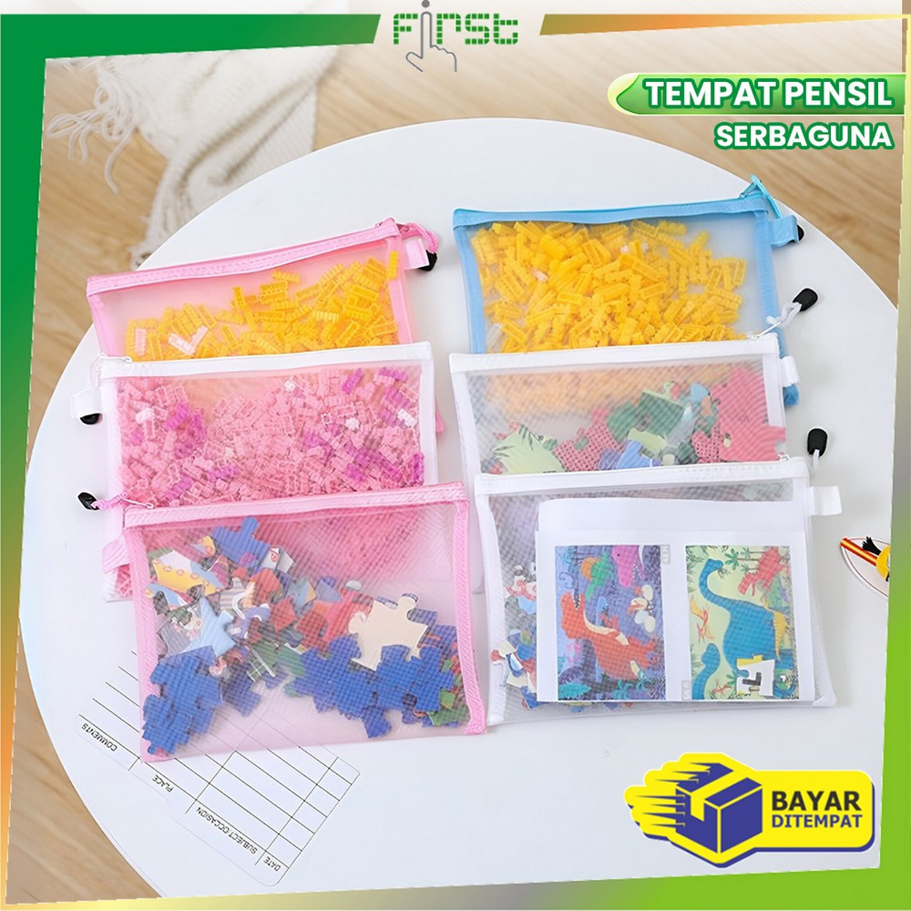 

FH-A111 Tempat Pensil Jaring Transparan Zipper Bag Penyimpanan Serbaguna / Pouch Tas Alat Tulis Anak Sekolah / Dompet Pensil Tempat Makeup Portabel