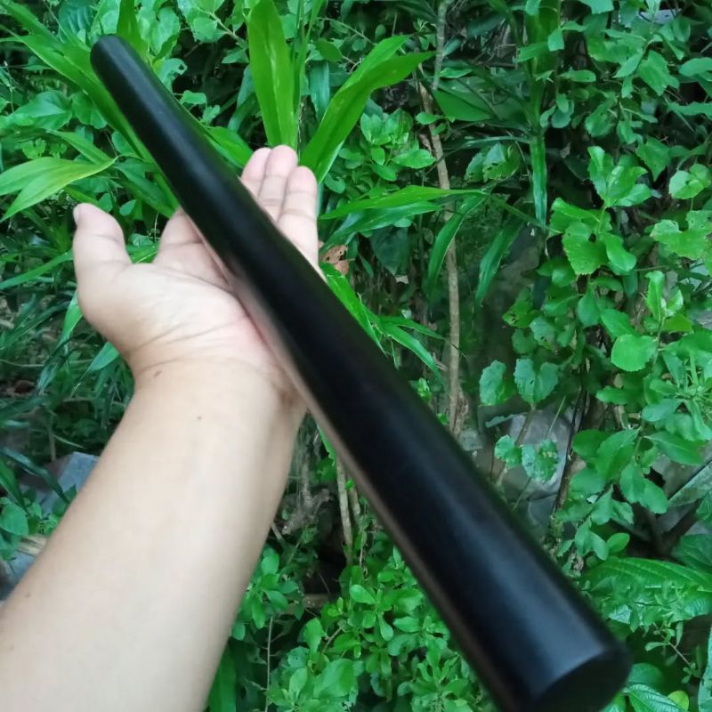 toya atau stik kayu galih kelor hitam panjang 50cm,tongkat komando kayu kelor hitam size 50cm