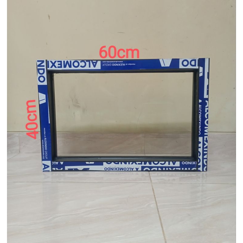 kusen alumunium 3inch 40x60cm warna hitam kaca matii