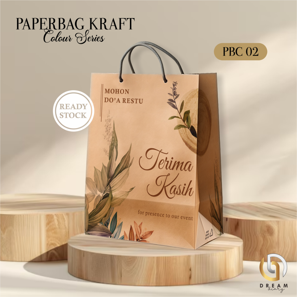 

[12PCS ]PAPER BAG/PAPERBAG PBC 02 READY STOCK - TAS PERNIKAHAN & HAJATAN AESTHETIC 20 X 25 X 10 CM