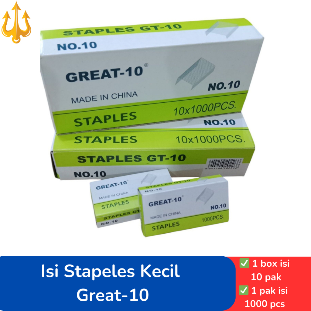 

Isi staples kecil Great - 10 ( 1 BOX ISI 10 KOTAK KECIL )