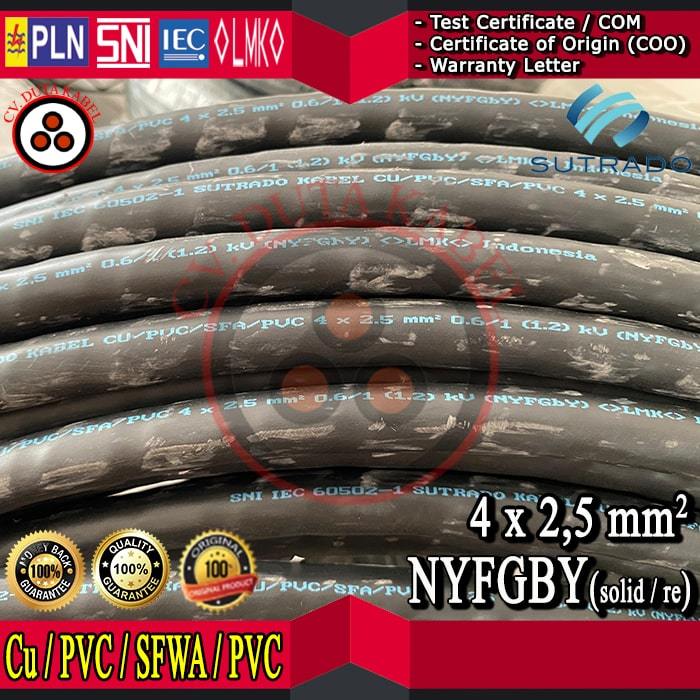 Kabel NYFGBY 4x2,5 mm2 SUTRADO /4 x 2,5 mm2/4x2.5mm2/4x2.5 mm2/4x2.5mm