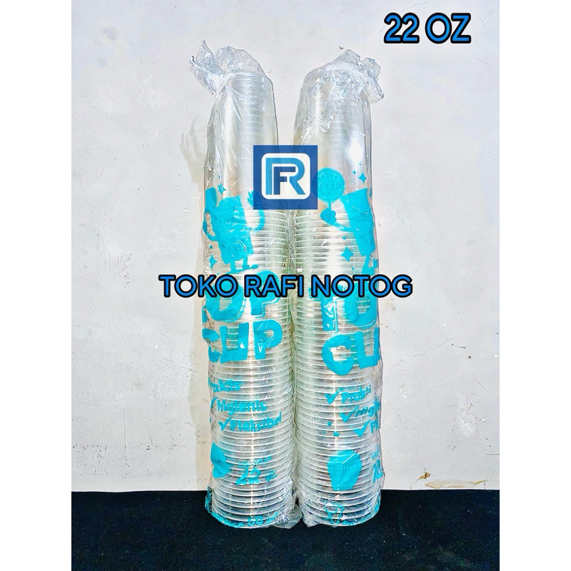 Gelas Plastik Datar Top Cup 22oz