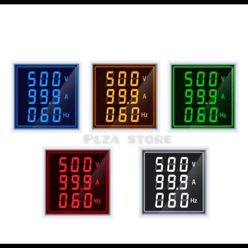 Lampu pilot digital led Volt meter A+V+Hz Pilot Lamp Volt+Amper+HZ Amper meter Hz meter Volt meter 3