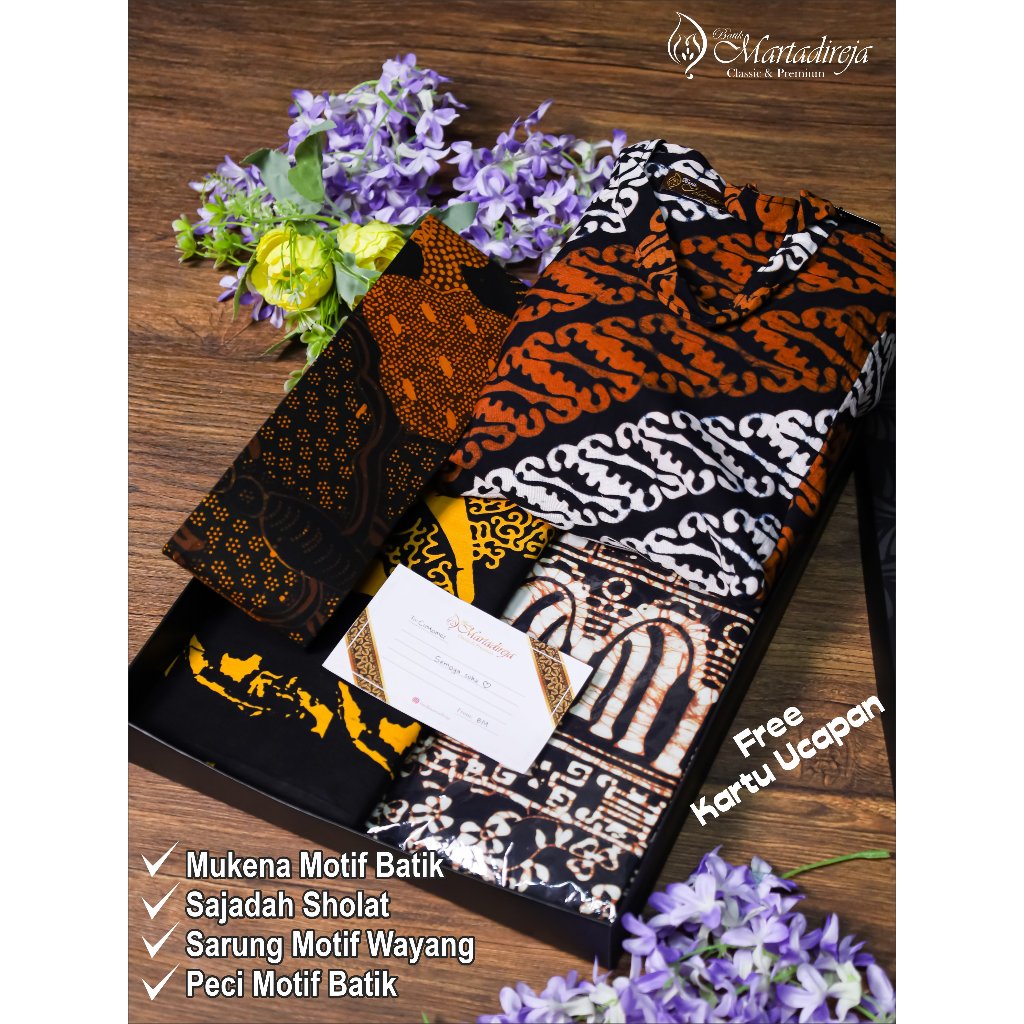 Martadireja - Hampers Gift Box Hadiah Alat Sholat Pria Wanita Mukena Sarung