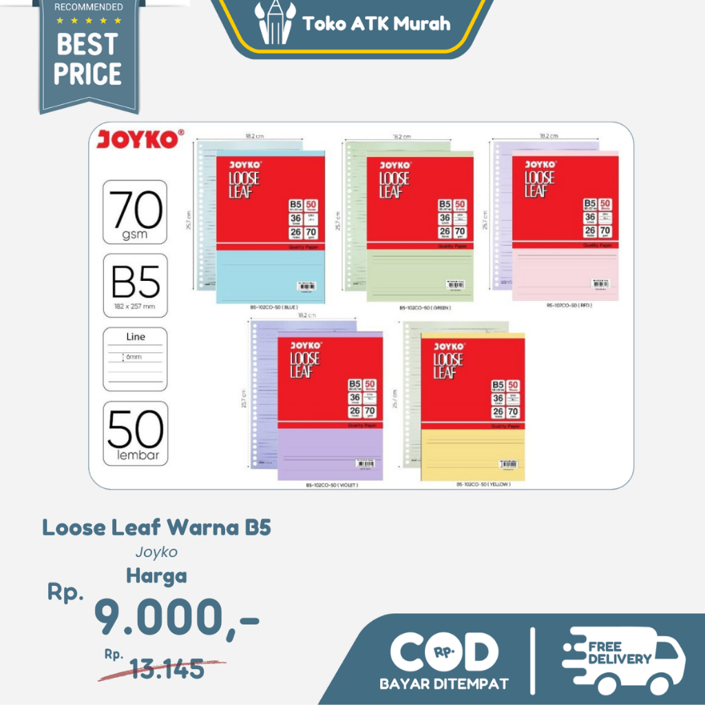 

Loose Leaf Warna Joyko B5-102CO-50