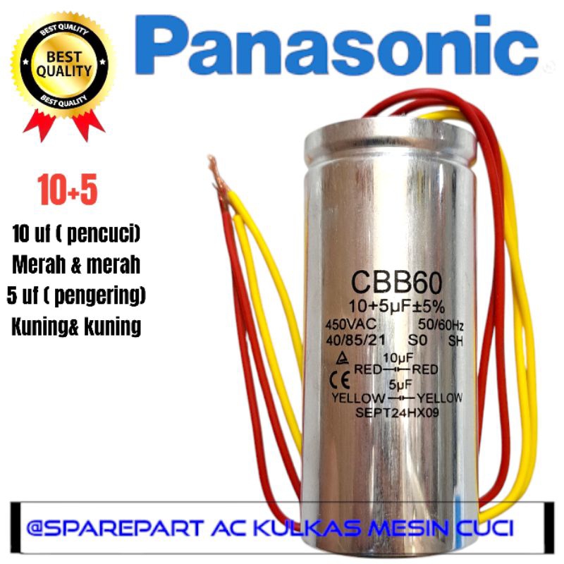 original kapasitor mesin cuci panasonic NAW86 mesin cuci panasonic 2 tabung