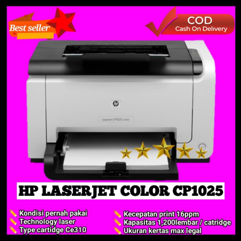 printer hp laserjet color cp1025 second bergaransi