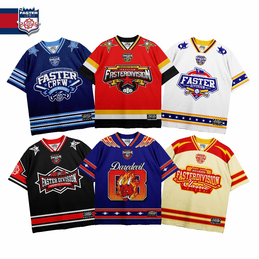 Jersey Oversize - Baseball - Rugby - Block Core - Jersey Bola - Jersey Classic - FASTERDIVISION