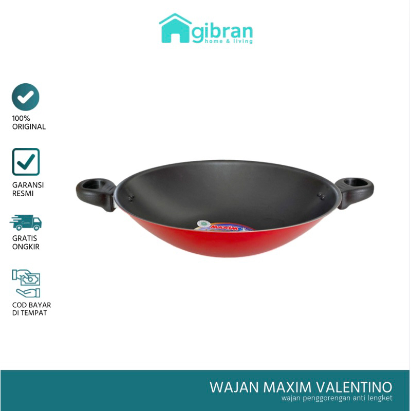 Maxim Wajan Penggorengan Teflon Valentino Anti Lengket Murah ASLI ORIGINAL