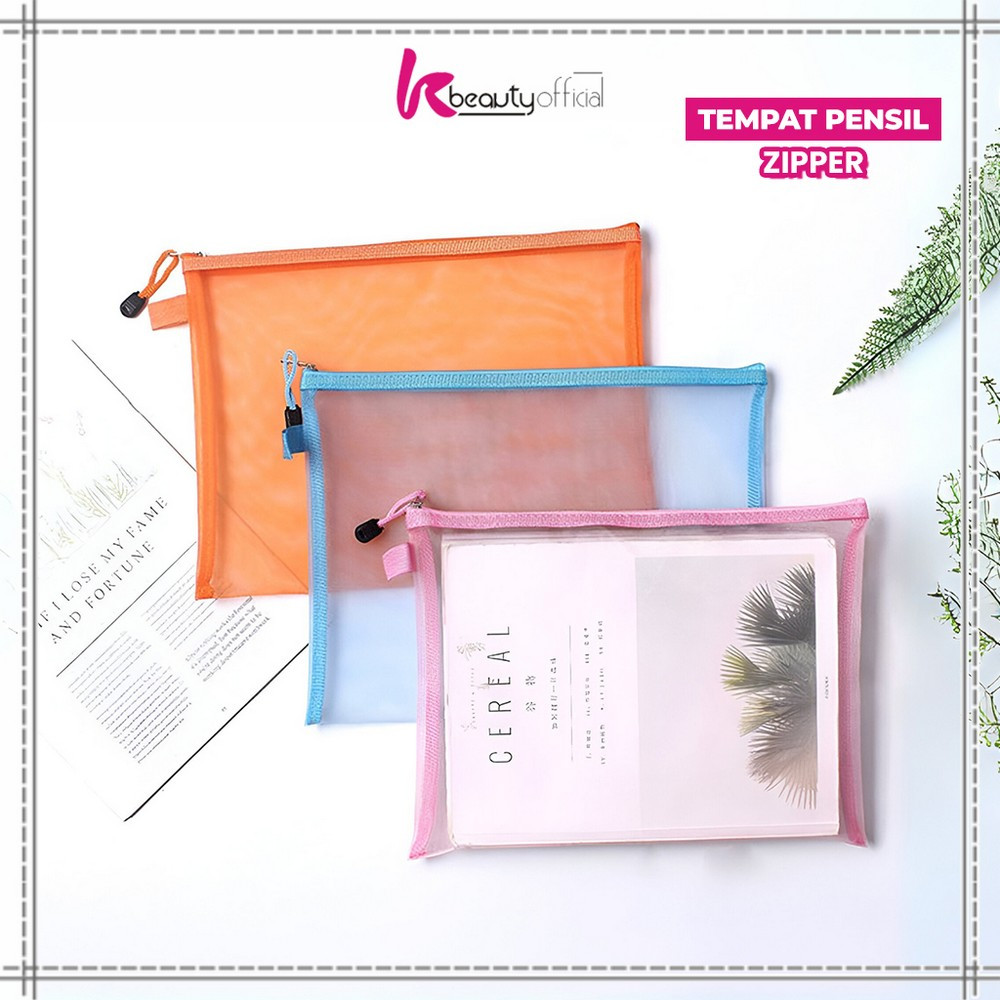 

KB-A111 Tempat Pensil Jaring Transparan Zipper Bag Penyimpanan Serbaguna / Pouch Tas Alat Tulis Anak Sekolah / Dompet Pensil Tempat Makeup Portabel