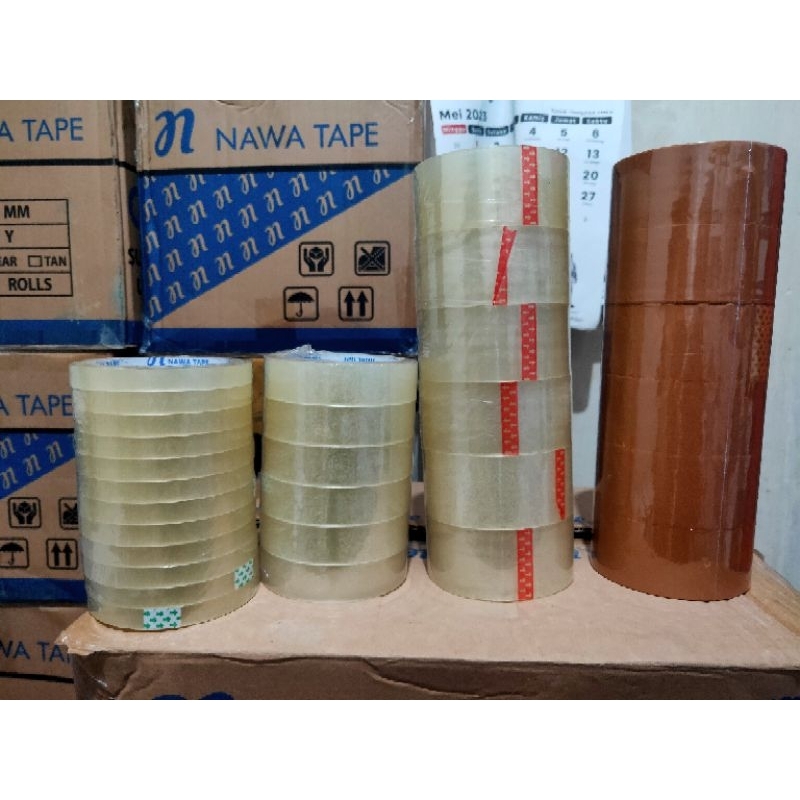 

lakban bening coklat 1/2 inch 1 inch 2 inch ocin tape bsfd