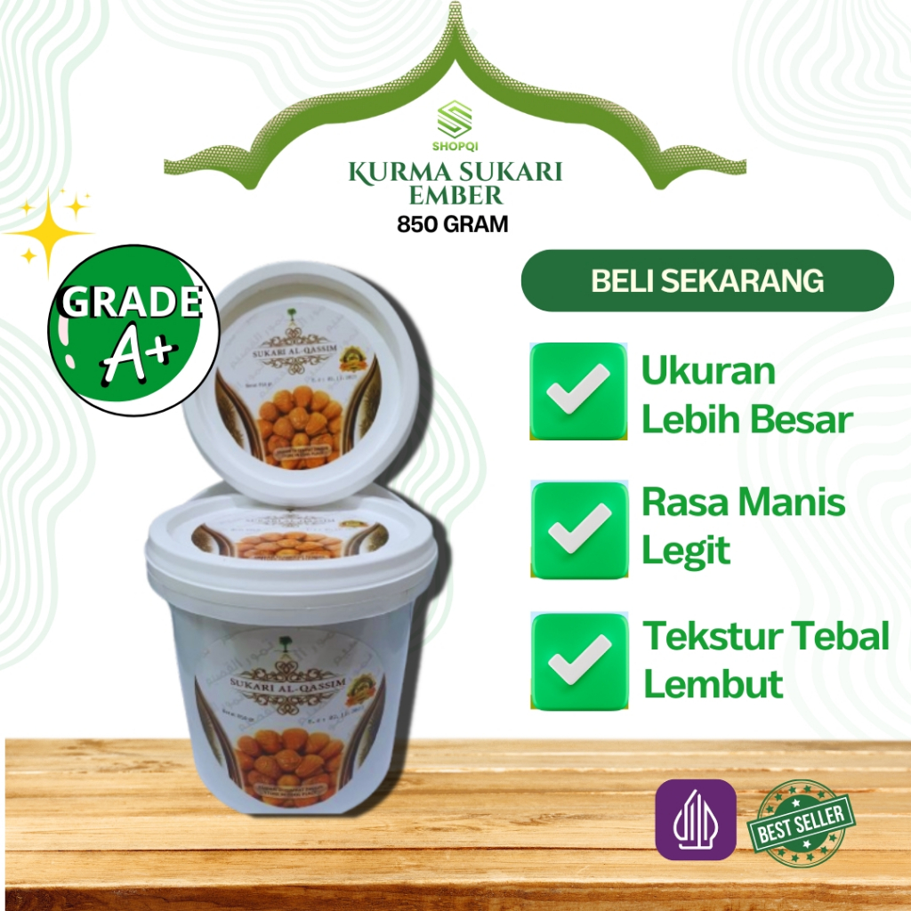 

kurma sukari ember 800gr Al qasim/kurma sukari Al qassim