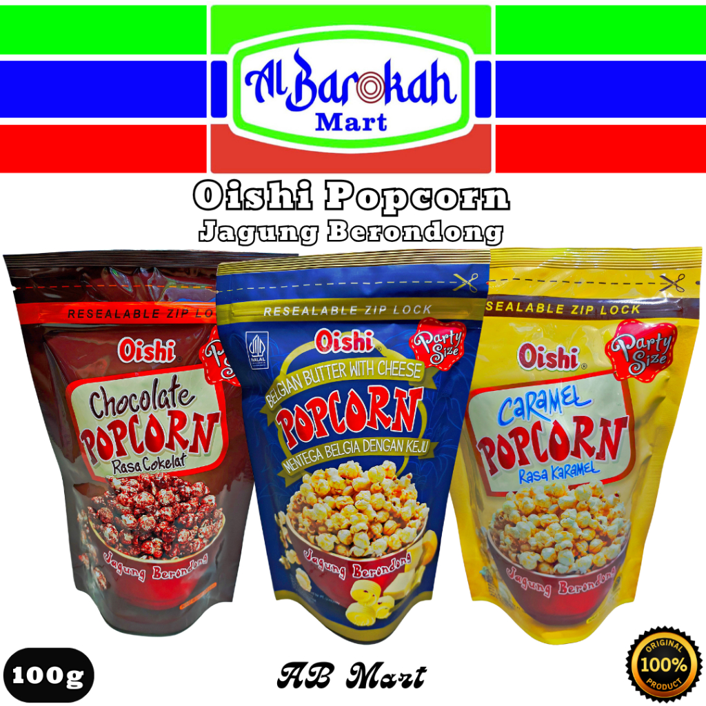 

Oishi Popcorn Karamel | Keju | Cokelat Camilan Snack Jagung Pop Corn 100g