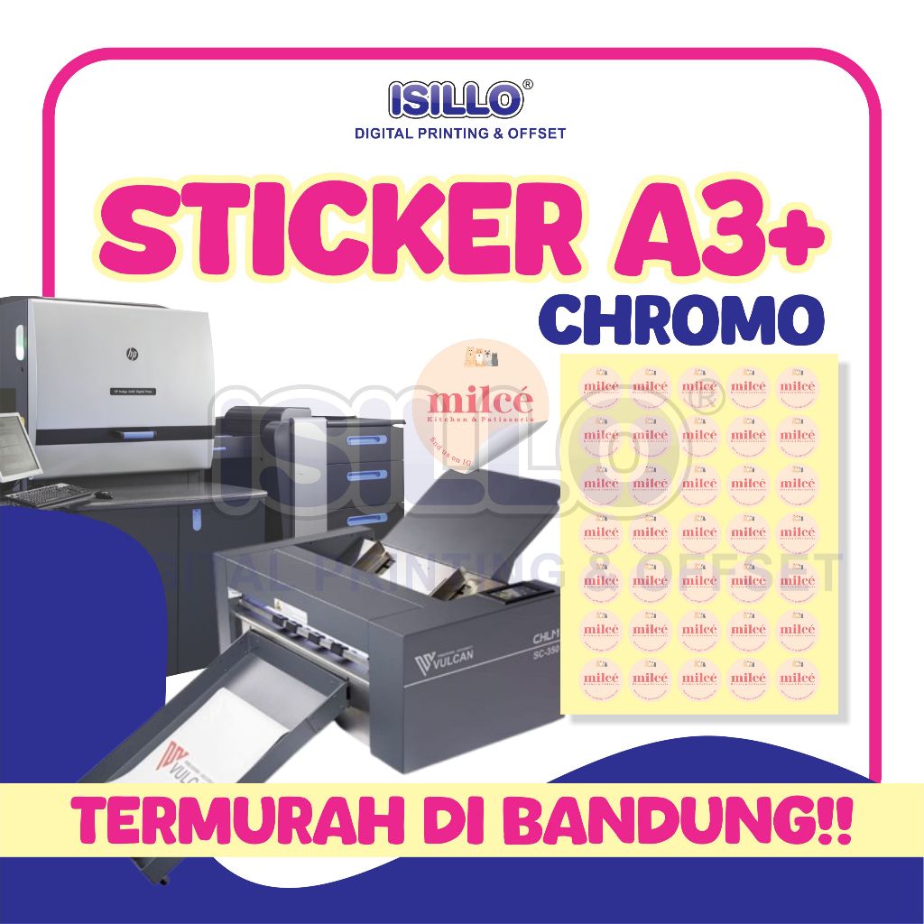 

CETAK STICKER A3+ KISS CUT DIE CUT | CHROMO MURAH CEPAT [BACA DESKRIPSI PRODUK]