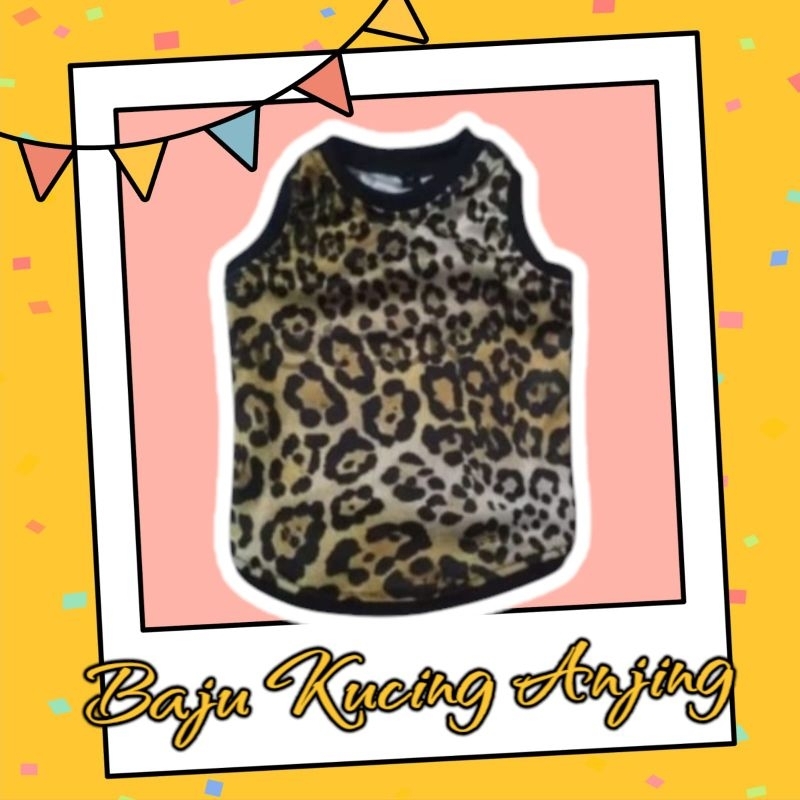 Baju kucing anjing motif macan
