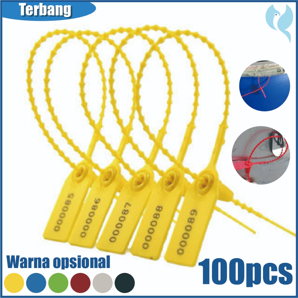 

Al 100pcs Security Seal Segel Plastik Sekuriti Dengan Nomor Segel Koper Panel Container Tag
