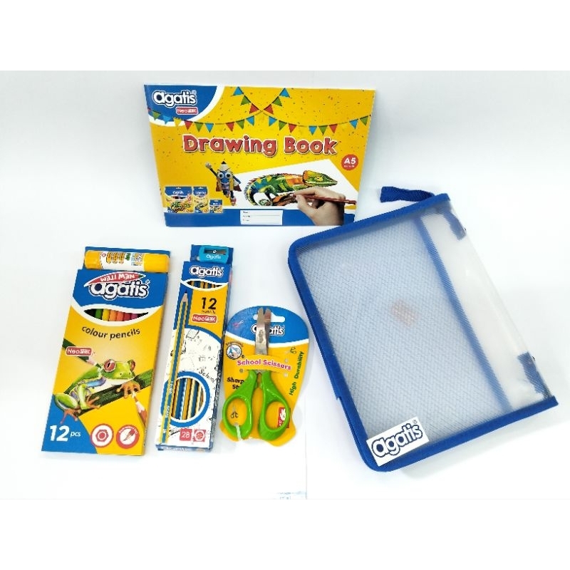 

Agatis eco paket school set / Alat tulis set mewarnai lengkap