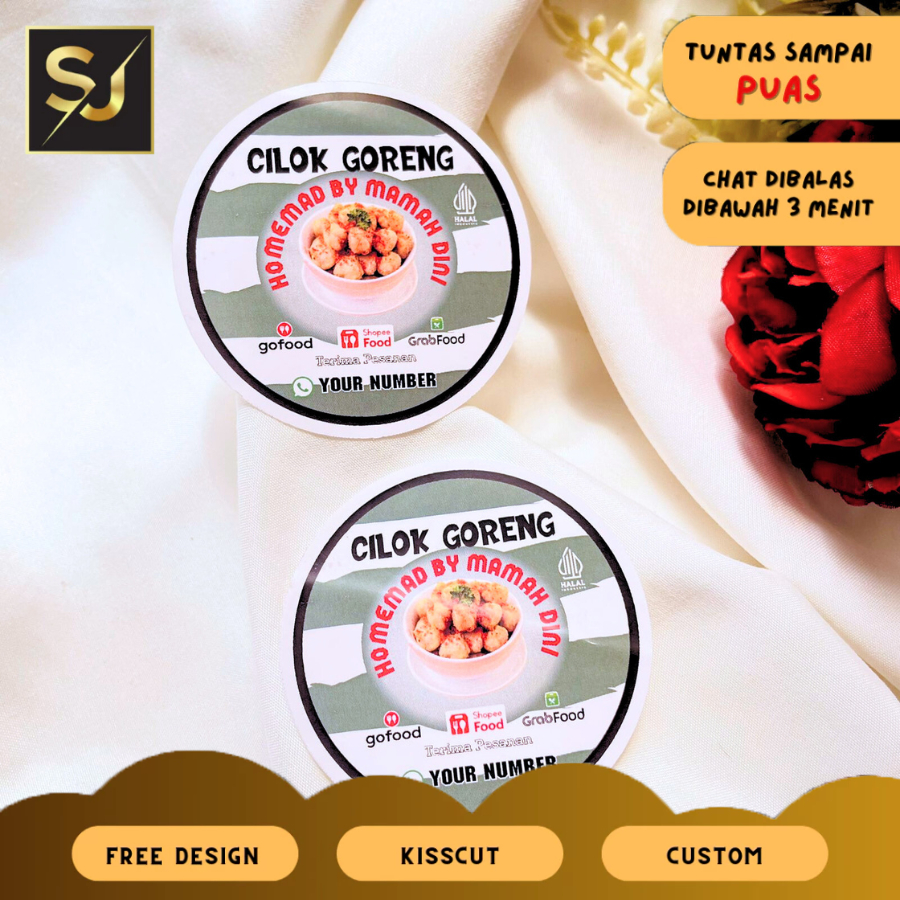 

2-4 Sangjaya Sticker Print Chromo Cireng Cilok Cibay Stiker Label Bulat Per Acian Free Desain Custom