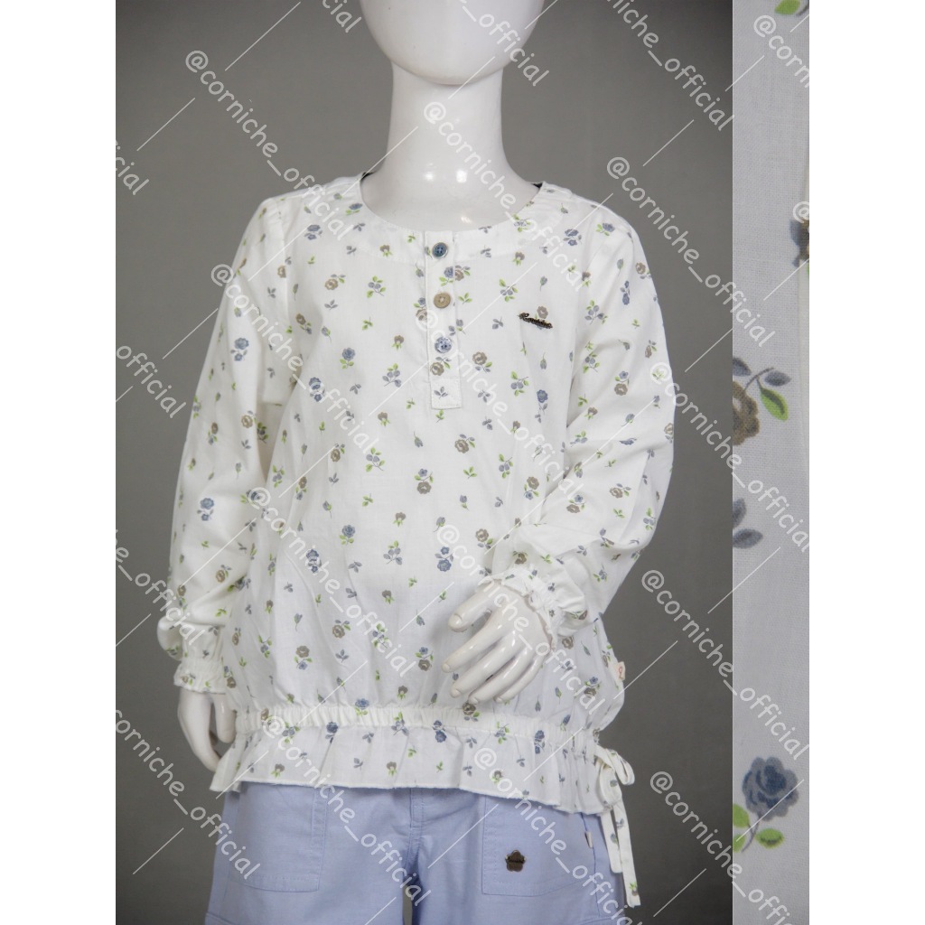 Corniche Kids Rose Blue Blouse Kids Off White - TI K23340