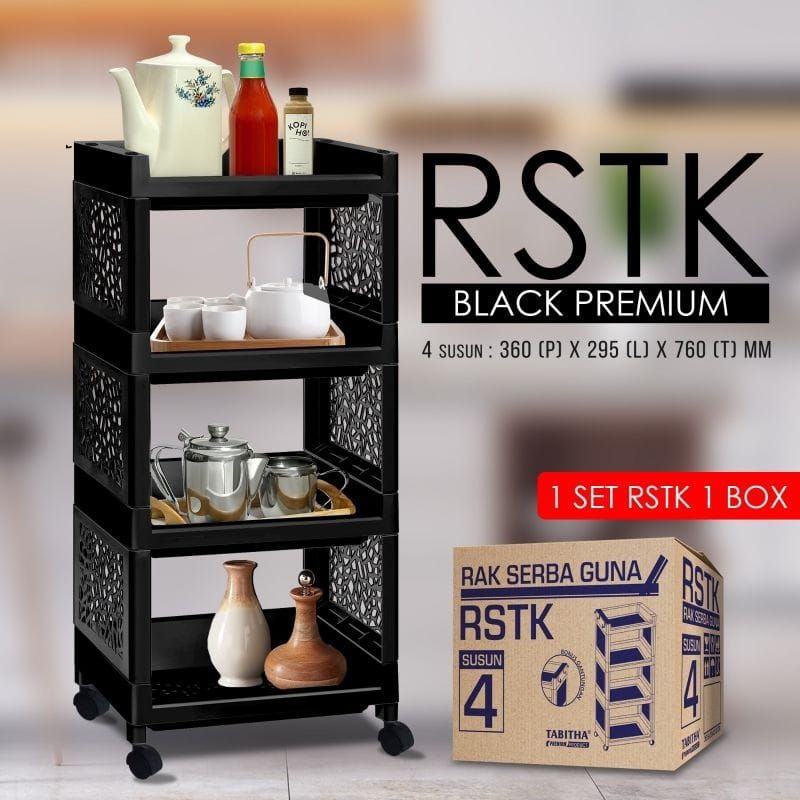 RAK YOYO 4 SUSUN BUANA-Ada rodanya
-Warna hitam