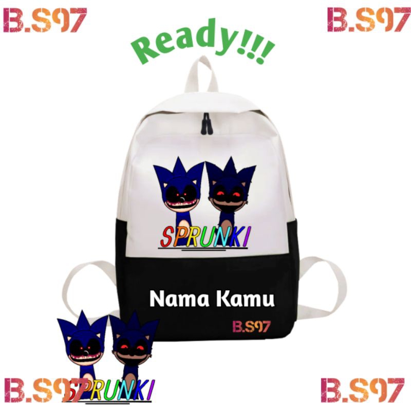 (FreeGift) Ransel Anak Sonic exe Horror Sonic Incredibox Sprunki Tas Anak Sekolah
